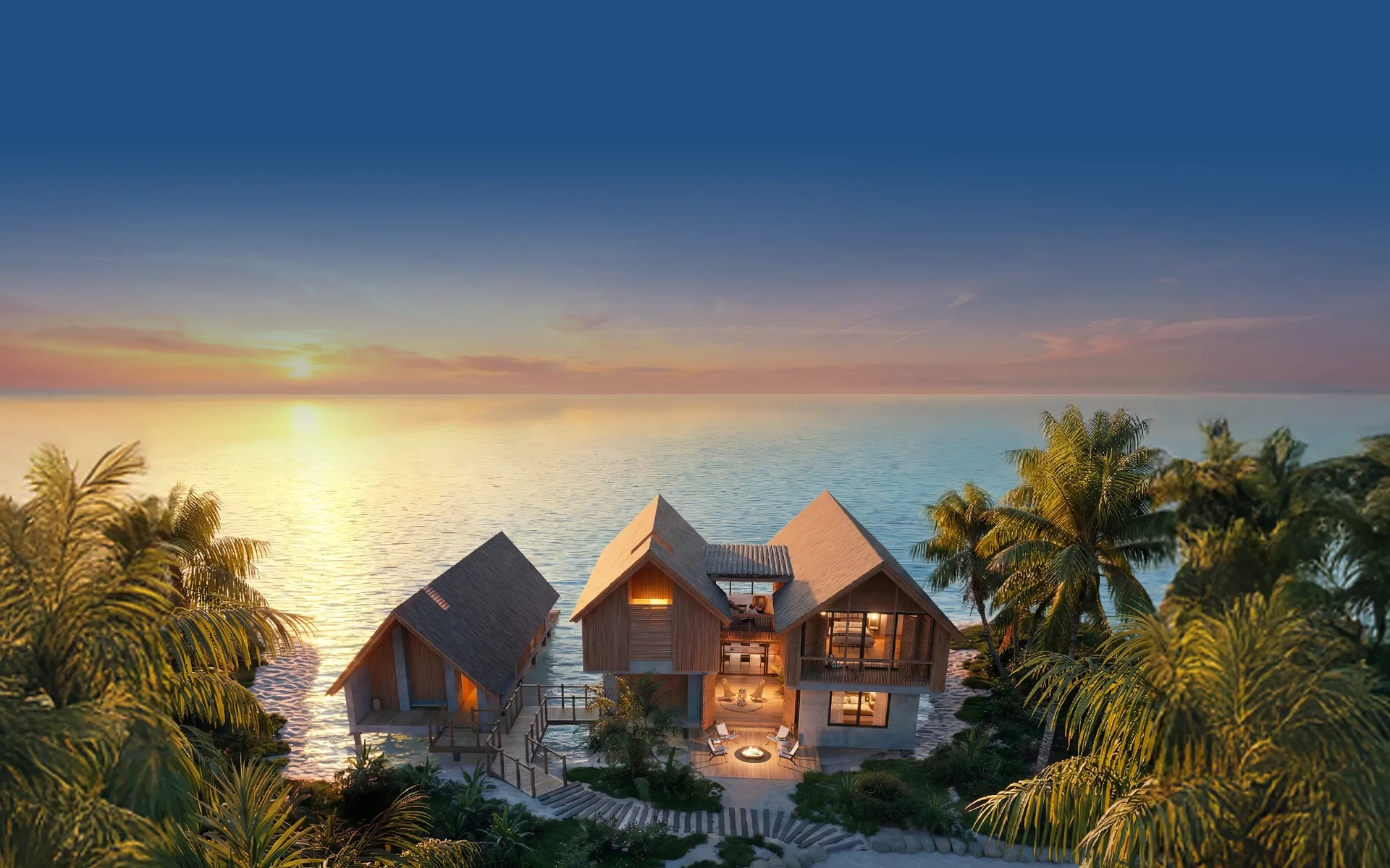 Six Senses Residences Belize at sunset